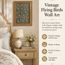 Vintage Gold Framed Flying Birds Wall Art Minimalist Wall Decor 16×24 in