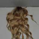 MORICHY Hair Topper for Women with Thinning Hair 20inch Long Wavy HairToppers with Bangs 6.5"x6.5" Large Base Synthetic Wiglets Ombre Dark Blonde