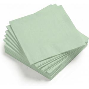 5 x Horaldaily 100 Pack Cocktail Napkins, 5x5 Inches Disposable Paper Napkins for Party Anniversary Wedding Birthday Bridal Baby Shower (100,Sage Green）