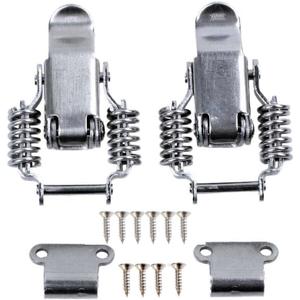 90 Degrees spring hasp Toolbox toggle latches lockStainless steel 304 Toolbox Draw Compression Spring Toggle Latch Catch Clamp W/Screws (L, Type:Without keyhole) (Large)