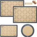 Silicone Baking Mat Set of 4, GUANCI Grade Food Baking mats Non-Stick Reusable Pizza Bakeware Mat for Making Macaroon, Pizza, Cookie, Pastry, Bread, Bun(Grey)