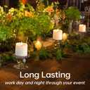 TECHLONG Outdoor Waterproof Flameless Candles with Timer, Remote Control Battery Operated Candles Flickering Last 600 Hours, 3"x3" Realistic Electric Fake LED Candles, Ivory Plastic, Set of 3