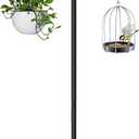 AOMGD 76 Inch Adjustable Double Shepherds Hooks for Outdoor Heavy Duty, Two Sided Garden Bird Feeder Pole for Hanging Plant Baskets, Solar Lights, Weddings Decor
