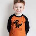 Halloween Shirts for Kids Boys Girls Toddler Halloween Shirt Pumpkin Shirts Ghost Clothes Long Sleeve Cotton Tee 2T-8Y (Orange)