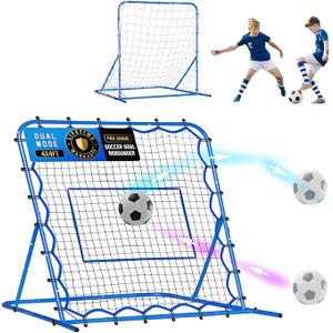 Soccer Baseball Rebounder Net, Soccer Goal Net, Volleyball Softball Rebound Pitchback Net Quick-Switch Angle Training for Control, Passing Practice, Bounce Back Rebounder Goals Gifts Trainer Equipment, 4X4