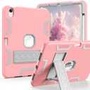 for iPad Air 11 Inch Case M2 (2024), 10.9 Inch Pink/Gray Slim Heavy Duty Shockproof Rugged Protective Case with Pencil Holder