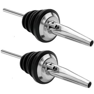 LanMa Olive Oil Spout Pourer, 2PCS Stainless Steel Liquor Bottle Pourers Spouts with Rubber Dust Caps