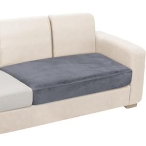 NAISI Couch Cushion Covers 1 Piece Velvet Stretch Loveseat Cover or 2 Seat Sofa Cover Soft Individual Couch Covers for Sectional Sofa(1 PC for 2-Seat Cushion or Loveseat,Dark Grey)