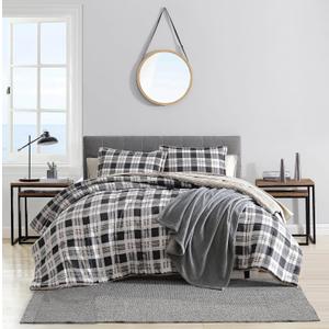 Nautica- Queen Comforter Set, Reversible Microsuede Bedding with Matching Sham(s), Casual Home Decor (Lewes Grey, Queen)