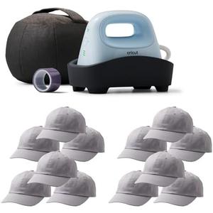 Cricut Hat Press - Smart Heat Press Machine | Bundle with 12 Hats