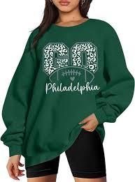 LUKYCILD Game Day Sweatshirt Football Shirt: Women Sunday Funday Football Season Long Sleeve Shirt Soccer Fans Pullover