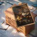 Framed Vintage Moody Floral WallArt Fall Wildflower Canvas Painting,Dark Botanical Picture Poster Print With Wood Frame Wall Decor for LivingRoom Bedroom Bathroom16X24In