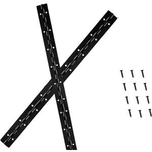 2PCS Heavy Duty Piano Hinge,18-Inch Black Continuous & Piano Hinges,0.05" Thickness,1.2" Open Width, Ideal for Folding Cabinet Doors, Black Stainless Furniture Hinges Includes 36pcs Screws