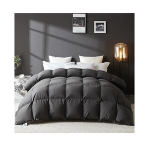 L LOVSOUL Goose Feather Down Fiber Comforter Twin Size, 100% Organic Cotton Fabric Duvet Insert,1200TC,750+Fill Power, Hotel Collection, All Season Grey Bedding Comforters with 8 Tabs