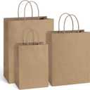 BagDream 75PCS Kraft Paper Bags 5x3x8, 8x4.25x10, 10x5x13 Gift Bags with Handles Bulk for Shopping, Retail, Merchandise, Recyclable Undecorated, Multi-Use Paper Sack (Brown)