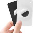 2 x Compatible with Apple Airtag Wallet Holder 2 Pack, Lightweight GPS Tracker Cover Compatible with Airtag for Wallet, Purse, Handbag, Keys, Clutch Bag (Black/White)