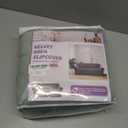 WEERRW 4 Pieces Velvet High Stretch Couch Covers for 3 Cushion Couch Sofa Slipcovers, Washable Furniture Protector with Non Slip Elastic Bottom, Feature Soft Plush Fabric, Greyish Green, Large