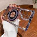 Magnetic Kickstand (Glitter Diamond Bumper) Case for Samsung Galaxy S25 S24 S23 S22 Ultra Plus (Compatible with Magsafe) Sparkling Cover Shiny Rhinestone Cases (Purple,for Galaxy S25)