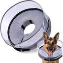 BARKLESS Dog Cone, Inflatable Dog Cone After Surgery for Large Breeds, Soft Surgery Collar with Enhanced Anti-Licking Guard Shield for Pets, Protective Donut Collar (L (Neck: 14"-18"), Grey)