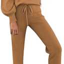 Fixmatti Women's 2 Piece Outfits Long Sleeve Pullover Sweatshirt Jogger Pants Sweatsuit, L