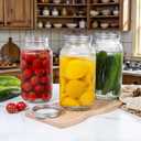 WELLIFE 64 OZ Mason Jars, 6 Pack Wide Mouth Mason Jars for Pickling, Canning, Fermenting and Food Storage, Microwave & Dishwasher Safe, medium