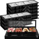 Dunzoom 8 Pack Xmas Letter Boxes for Christmas Gift Wrapping Xmas Letter Shaped Empty Flower Gift Box Fillable Christmas Party Favors Candy Presents Packaging (Black, Clear Lid)