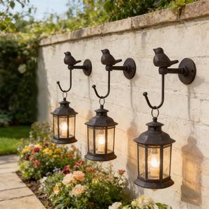 Cast Iron Decorative Hooks Songbird Decorative Wall Hook, Brownish Black (3)
