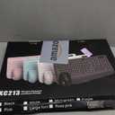 Wireless Keyboard and Mouse Combo - Full-Sized Ergonomic Keyboard with Wrist Rest, Phone Holder, Sleep Mode, 2.4G Quiet Keyboard for PC Laptop, Complete Work Setup for Office or Home -Trueque KM23 (1 PACK, Black)