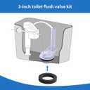 3-Inch Toilet Flush Valve Replacement Kit Includes Gasket and Bolts, High-Capacity 3.5L/S Flow & Anti-Leak Seal, Compatible with American Standard, Fits Most Two Piece Toilets