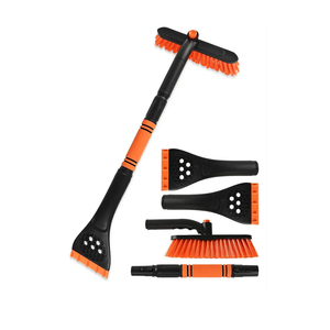 34" Extendable Ice Scrapers for Car Windshield 2-in-1 Snow Brush for Car Snow Scraper for Car Snow Scraper and Drush with Ergonomic Foam Grip for Cars, Trucks, SUVs with 360° Pivoting Brush Head Blue