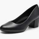 DREAM PAIRS Women's Pumps Low Chunky Block Heel Dress Shoes Closed Round Toe Comfortable Heels size 6
