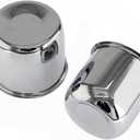 4 Pack Chrome Steel Center Caps Push Thru for Trailer Wheel Rims 4.25" Center Bore