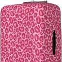 Pink Leopard Travel Luggage Covers Elastic Washable Suitcasee Protector Travel Suitcase Baggage Covers For Kid And Adult Travel Case, M (Fit 22-24 Inch Luggage