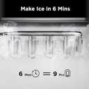 Silonn Countertop Ice Maker, 9 Cubes in 6 Mins, 26lbs/24H, Ice Makers Countertop with 2 Ice Sizes, Self-Cleaning Ice Machine, Scoop & Basket for Home Kitchen Office Bar Party