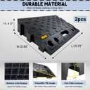 4" high 2-Piece Portable Automotive Curb Ramp, Heavy-Duty Plastic Threshold Ramp Track Interlocking Step Ramp Structure 6600 Lbs Load Capacity for Cars, Wheelchairs, Bikes, Motorcycles