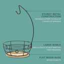 Gibson Home Harvest Season Fruit Basket Bowl with Banana Hanger  Black Metal Wire & Rubberwood Base  Countertop Produce Stand for Apples, Bananas, Oranges  Kitchen Storage Organizer