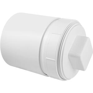 4" Sewer Cleanout Adapter with Plug Pipe Fitting, PVC DWV Flush Sewer Cleanout Cap, PVC S&D Coupling, 4-Inch, Hub X Hub Connection, for use with 4-Inch Sewer and Drain Pipe