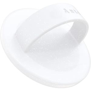 Anteel Magnetic Phone Grip, Liquid Silicone Comfy and Portable, Removable Finger Loop Ring Holder for iPhone, Strong Magnetic Attraction, Compatible with Magsafe, Patent Pending (White Glitter)