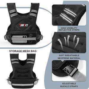 Adjustable Weighted Vest for Men and Women,04-10lb/11-20lb/20-32lb Vest with 6 Ironsand Weights for Strength Training,Body Weight Vest Exercise Set for Running, Walking and Home Workouts ,11-19 LB