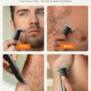 [2025 Upgraded Beard & Body Hair Trimmer for Men [All-in-One] USB-C Fast Charging, Groin & Ball Hair Painless Electric Shaver, Travel Razors, Waterproof Wet/Dry Groomer, Black(Lite)