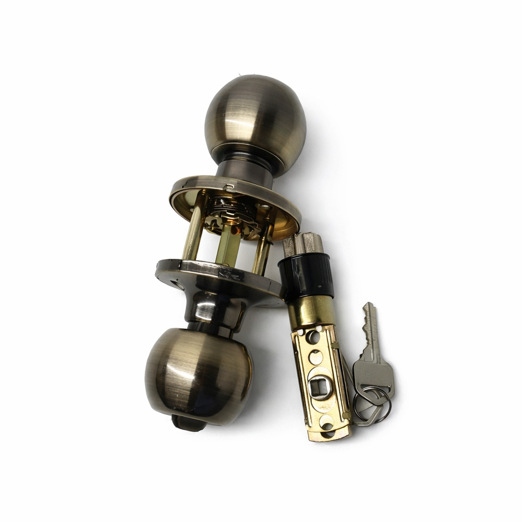 Lewis Hyman 1731100 Atlas Ball Entry Door Knob, Antique Brass