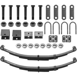 2 Pieces of Replacement for SW4B 4 Leaf Trailer Spring, 3500lb Single Trailer Axle Suspension Kit with 1750lb Capacity Double Eyes Leaf Springs, U-Bolt and Hanger Kit