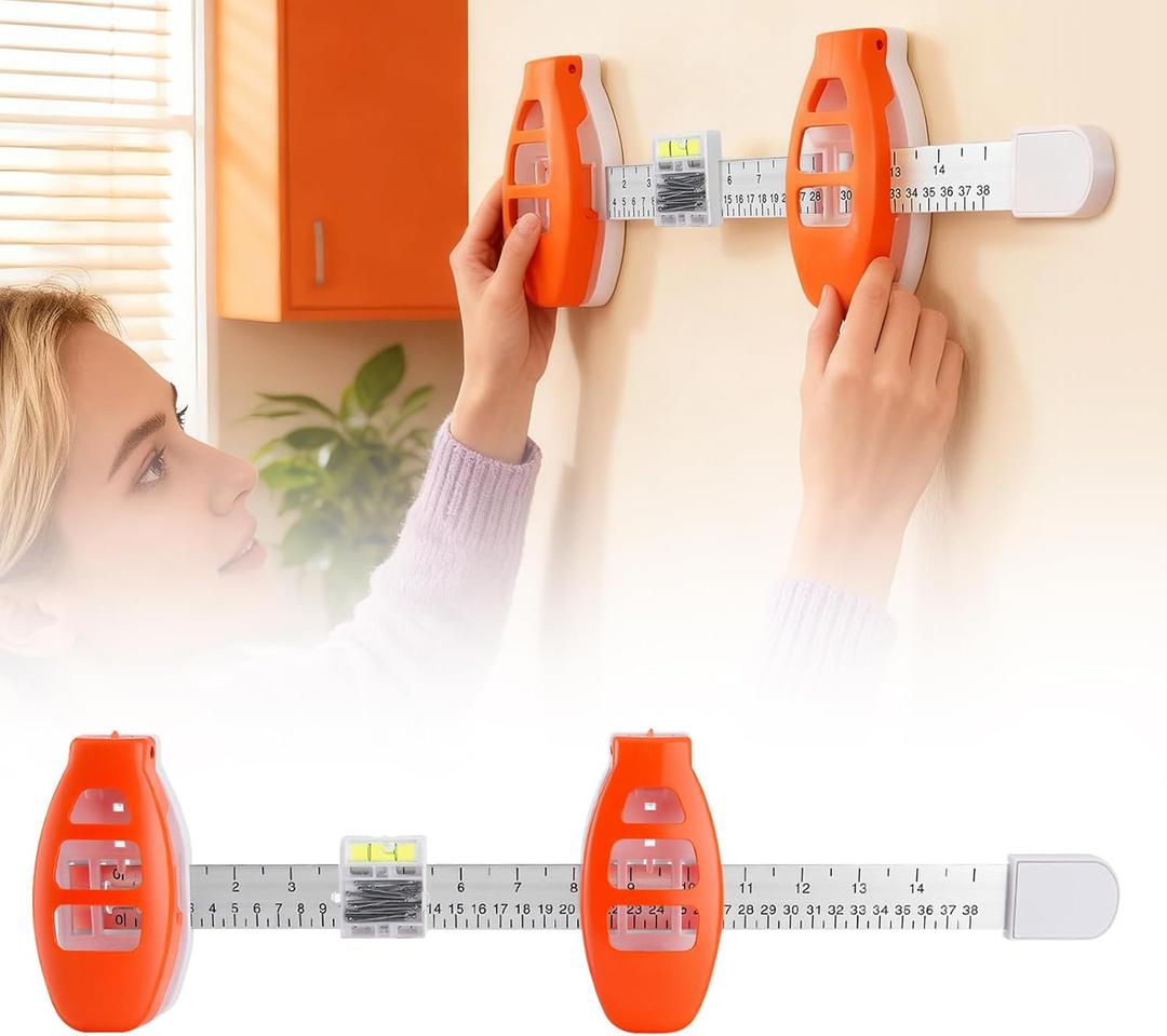 Level Ruler Picture Hanging Tool with Built-in Level – Precision Frame Alignment Tool for Wall Decor, Easy & Accurate Hanging Guide for Photos, Artwork & Mirrors