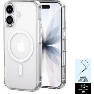 PAUL B for 2025 iPhone 17 Case (Compatible with MagSafe) Military Grade Drop Protection(Drop Tested up to 13FT) Anti Yellowing | Magnetic Rugged Shockproof Phone Cover (Clear, iPhone 17)