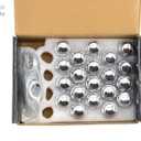 Set of 20 pcs Wheel Lug Nuts M12X1.25,13/16" Hex/Wrench, Total Length 1.68"(42.67mm), Chrome Flat Top Mag 0.75", 2-PC Standard Mag Shank Closed End Chrome Lug Nuts Set with Washer