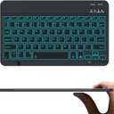 Backlit Bluetooth keyboard for Phone, Tablet, iPad Air, Pro, Mini, A16, M2, M3, Galaxy, ChromeBook, MackBook, Wireless Travel Keyboard for Computers - Rechargable, Lightweight, Slim, Easy to Carry