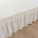 Bed Skirt Queen Size Ruffled Bed Skirt with Split Corners, 14 Inch Drop Dust Ruffle Bed Skirts with Platform, Tufted Boho Bed Skirting Queen Size, Square, Ivory, 14" Queen