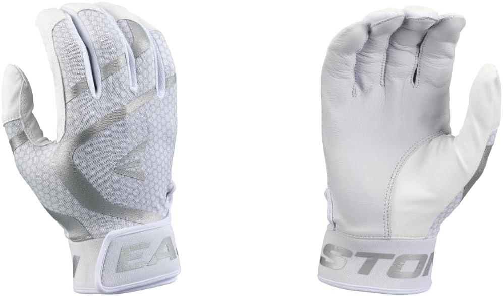 Easton | MAV GT Baseball Batting Gloves | Adult | Multiple Colors (White/White)