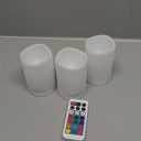 Flameless LED Candles with RGB Lighting ,3A Battery Operated(Battery not Included) 12 Color Remote Control Votive Candles for Home Decor, Parties, Halloween, Christmas,4" Pillar Candles Pack of 3