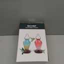 Glass Hummingbird Feeder for Outdoors Hanging, 25Oz Humming Bird Nectar Feeder, Perch, 5 Flower Feeding Ports, Leak Proof Base, Hook for Outside Garden Backyard, Gift for Women, Diamond Green